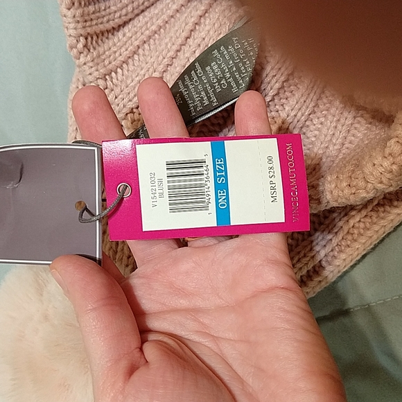 VINCE CAMUTO Faux Fur Pom Beanie - Picture 7 of 7